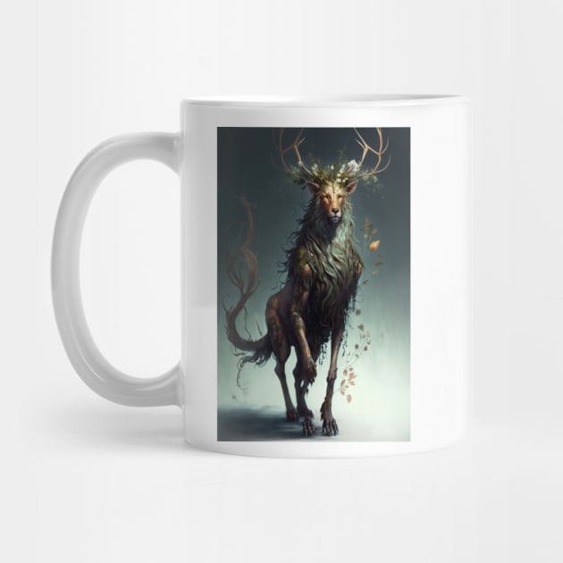 The Lion-Deer God: A Mythical Beast of Power and Grace by Darksavage
